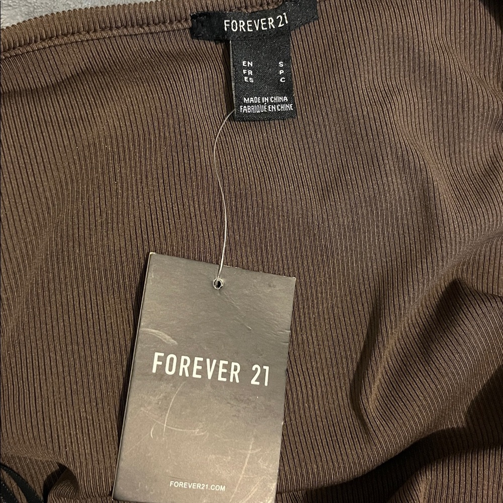 BNWT Forever 21 Chocolate Button Down Shirt - Picture 4 of 4